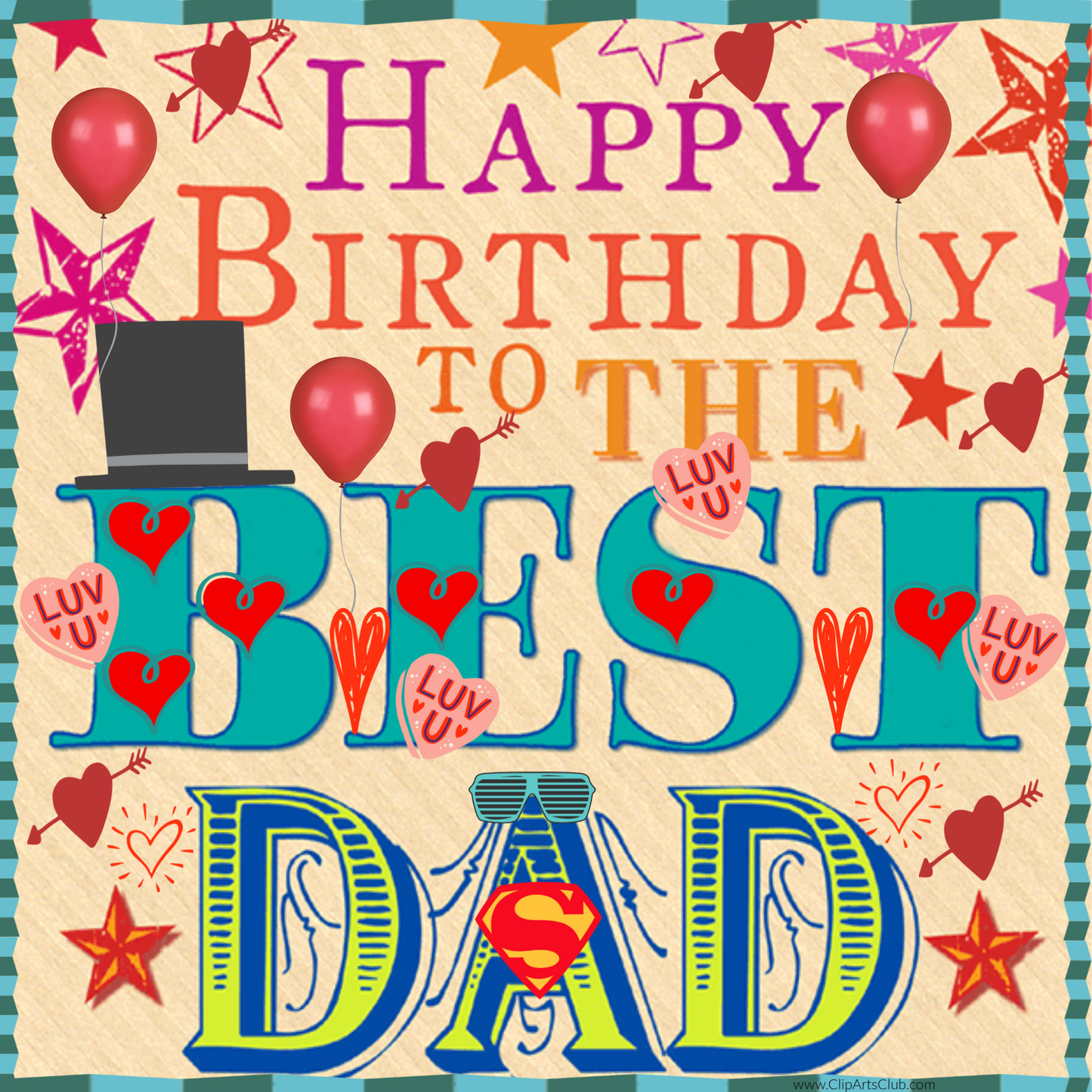 Happy Birthday To The Best Dad - Facebook Greeting