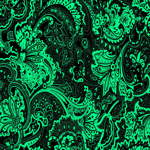 Paisley Abstract Background 12X12 Green & Black
