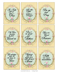 Rose Wreath Bible Verses Collage Sheet Printable set #2