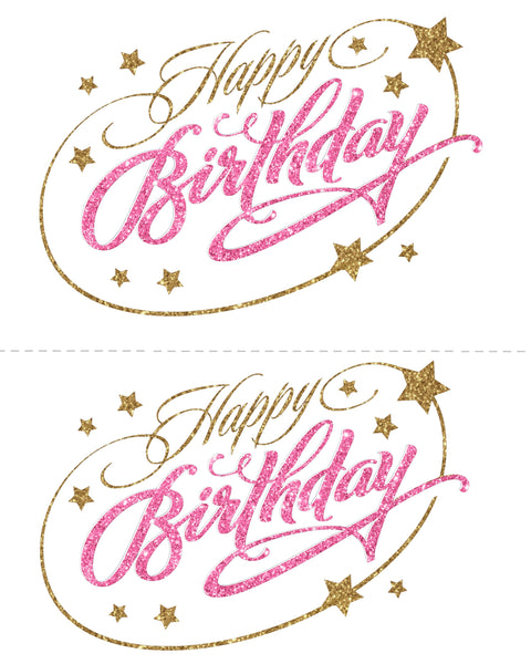 Party Princess Large Happy Birthday Sign - Both JPG & PNG Transparent & Printable Table Tent & Sign