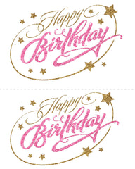 Party Princess Large Happy Birthday Sign - Both JPG & PNG Transparent & Printable Table Tent & Sign