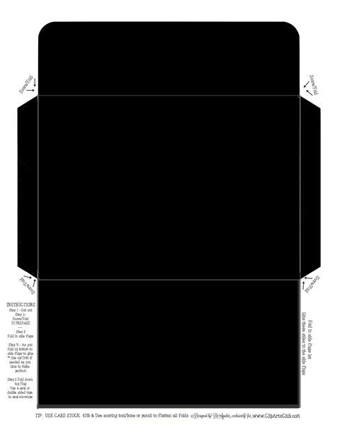 Black Envelope Fits My Regular Greeting Cards 4X6 Envelope - DIY Printable