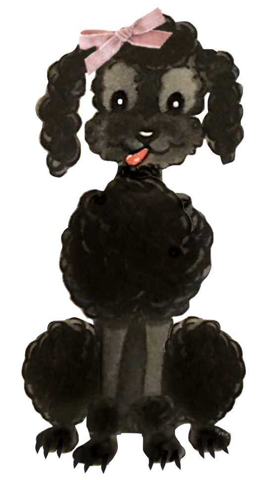Adorable Black Vintage Poodle
