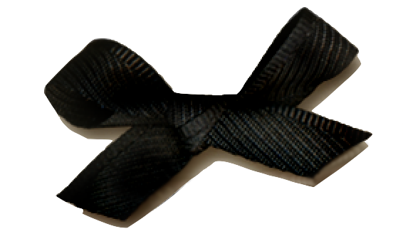 3D Realistic Black Grosgrain Ribbon Bow