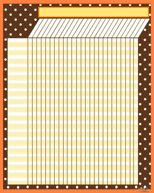 Orange-Brown - Yellow Polkadot Blank Printable Chart - Office - Home - School