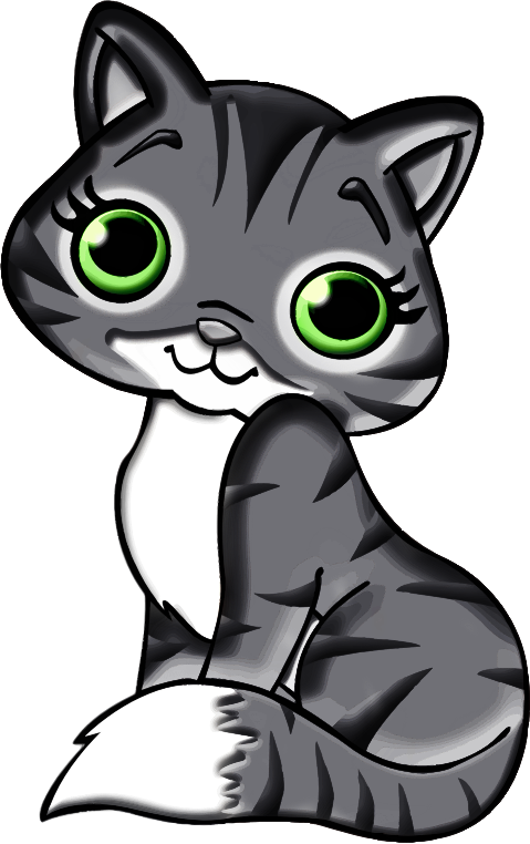 Kitty Cat - Grey & Black