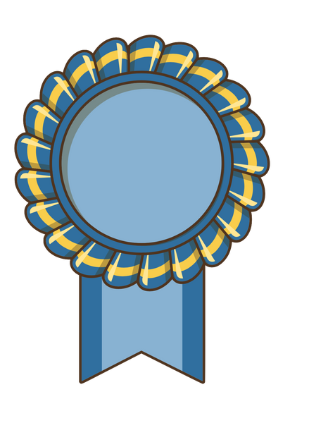 Award Ribbon Blue & Yellow