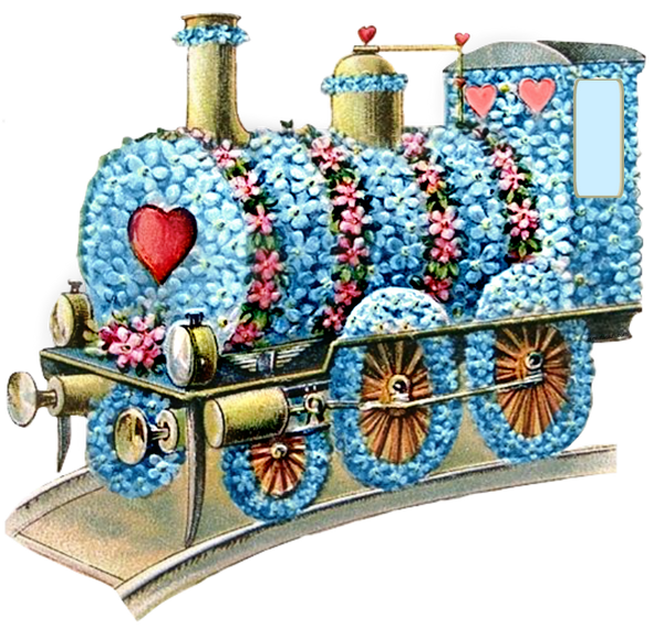 Beautiful Vintage Blue Flower Train