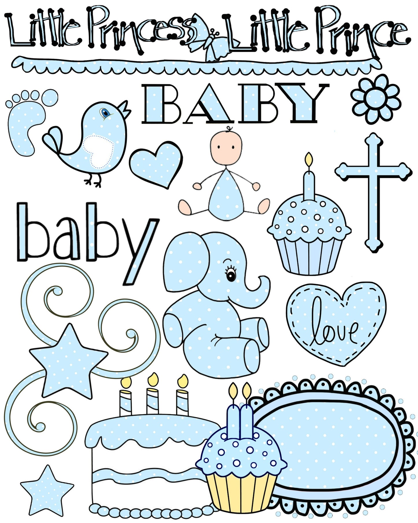 Little Prince Blue Polkadots Baby Set