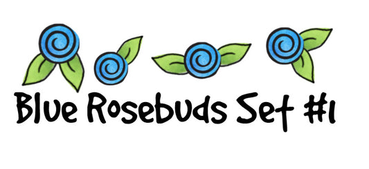 Blue Rosebuds Set #1
