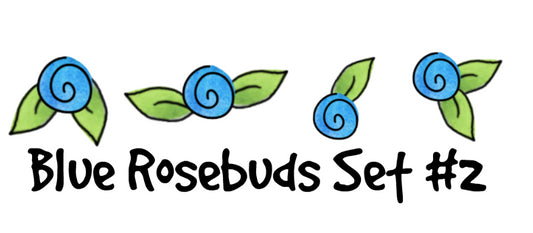 Blue Rosebuds Set #2