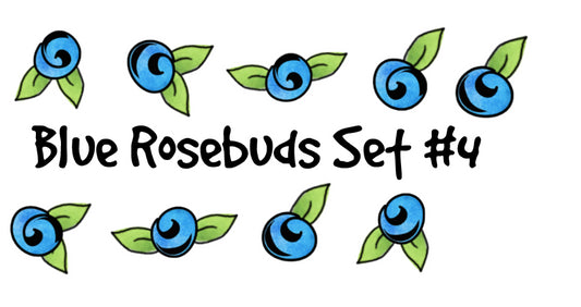 Blue Rosebud Set #4