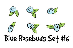 Blue Rosebuds Set #6