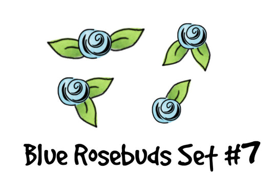 Blue Rosebuds Set #7
