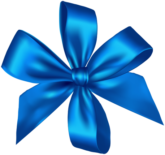 Blue Satin Shiny Bow for scrapbook