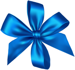 Blue Satin Shiny Bow for scrapbook