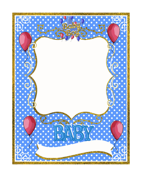 Baby Boy Blue Star & Polkadots - 8x10 Frame PRINTABLE