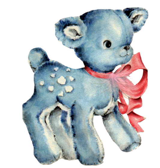 Vintage Blue baby Deer - Boys Stuffed Toy
