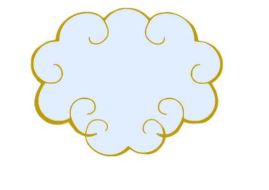 Blue Cloud lined in Gold perfect Baby Sign or Cloud