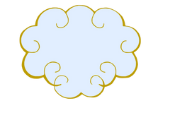 Blue Cloud lined in Gold perfect Baby Sign or Cloud