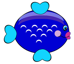 Blue Shiny Fish with Blue fins & pink lips