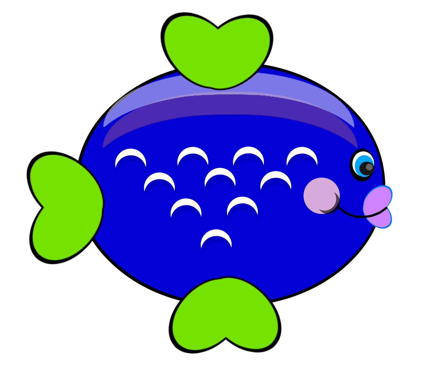 Shiny Blue fish with green fins