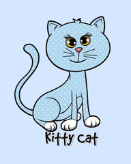 Blue Polkadot Kitty Cat 8x10 Print -