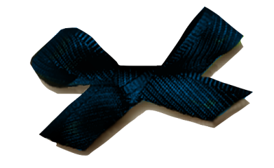 3D Realistic Dark Navy Blue Grosgrain Ribbon Bow