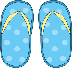 Blue and yellow Flip Flops transparent back png image - Clip art  for Summer, beach, pool scrapbooking