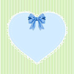 Blue Eyelet Heart on Green Stripes 12x12 Scrapbook Page, Frame or Background