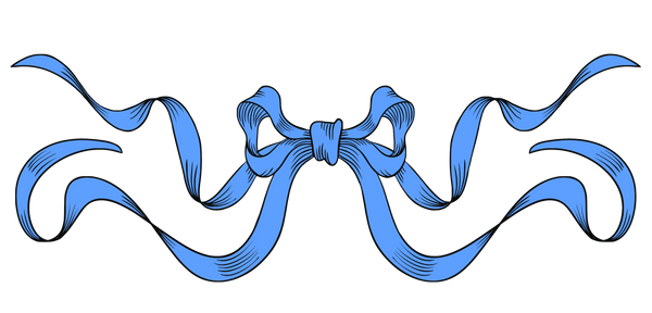 Beautiful Victorian Ribbon Bows 9 Blue Bows - 9 Image Bundle