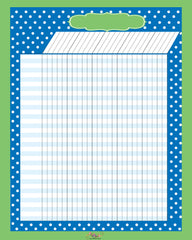 Blue & Green Polkadot Blank Printable Chart - Office - Home - School