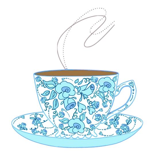 Blue Roses - Tea in a teacup
