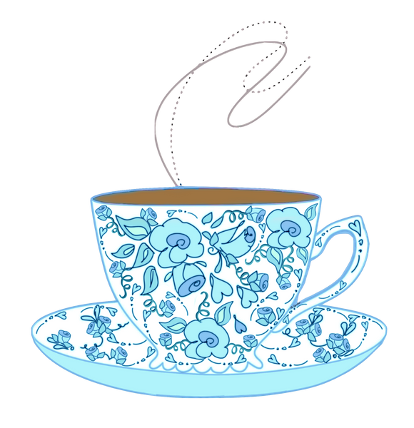 Blue Roses - Tea in a teacup