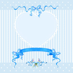Blue Heart Polkadots Stripes Bows & Blue Birds 12x12 Scrapbook Page