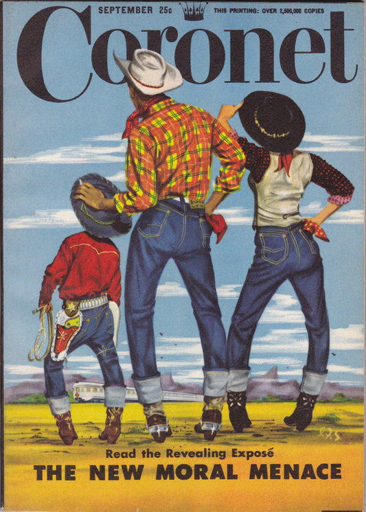 Bowlegged - Coronet Magazine Cover Western Family Vintage Ephemera