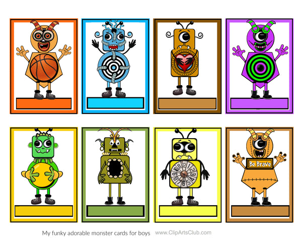 Monster Boys "BLANK" ATC Cards Printable - These are without the names