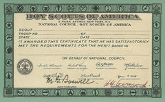 Boy Scouts Vintage Award Certificate Both Blank & 1937