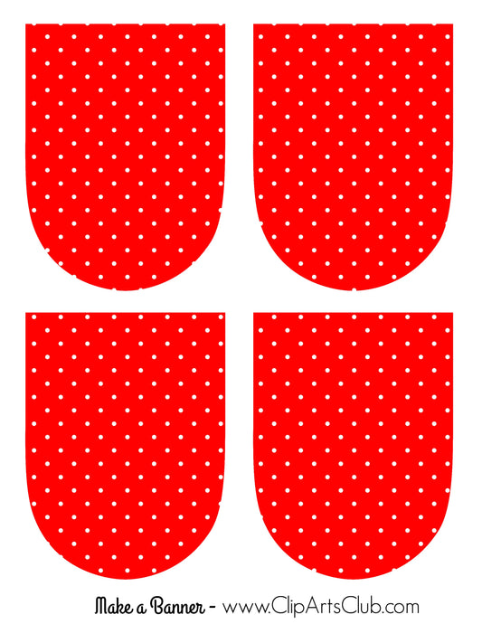 Bright Red & White Polkadots - Make your own Banner Printable