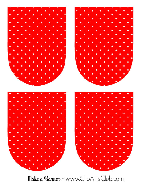 Bright Red & White Polkadots - Make your own Banner Printable