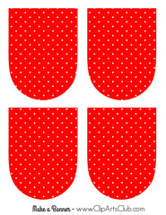 Bright Red & White Polkadots - Make your own Banner Printable