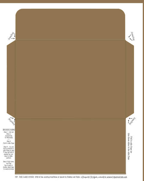 Brown Envelope Fits My Regular Greeting Cards 4X6 Envelope - DIY Printable