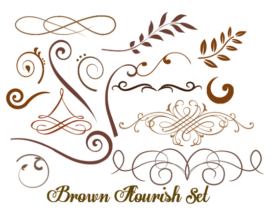 Brown Flourish Elements Set