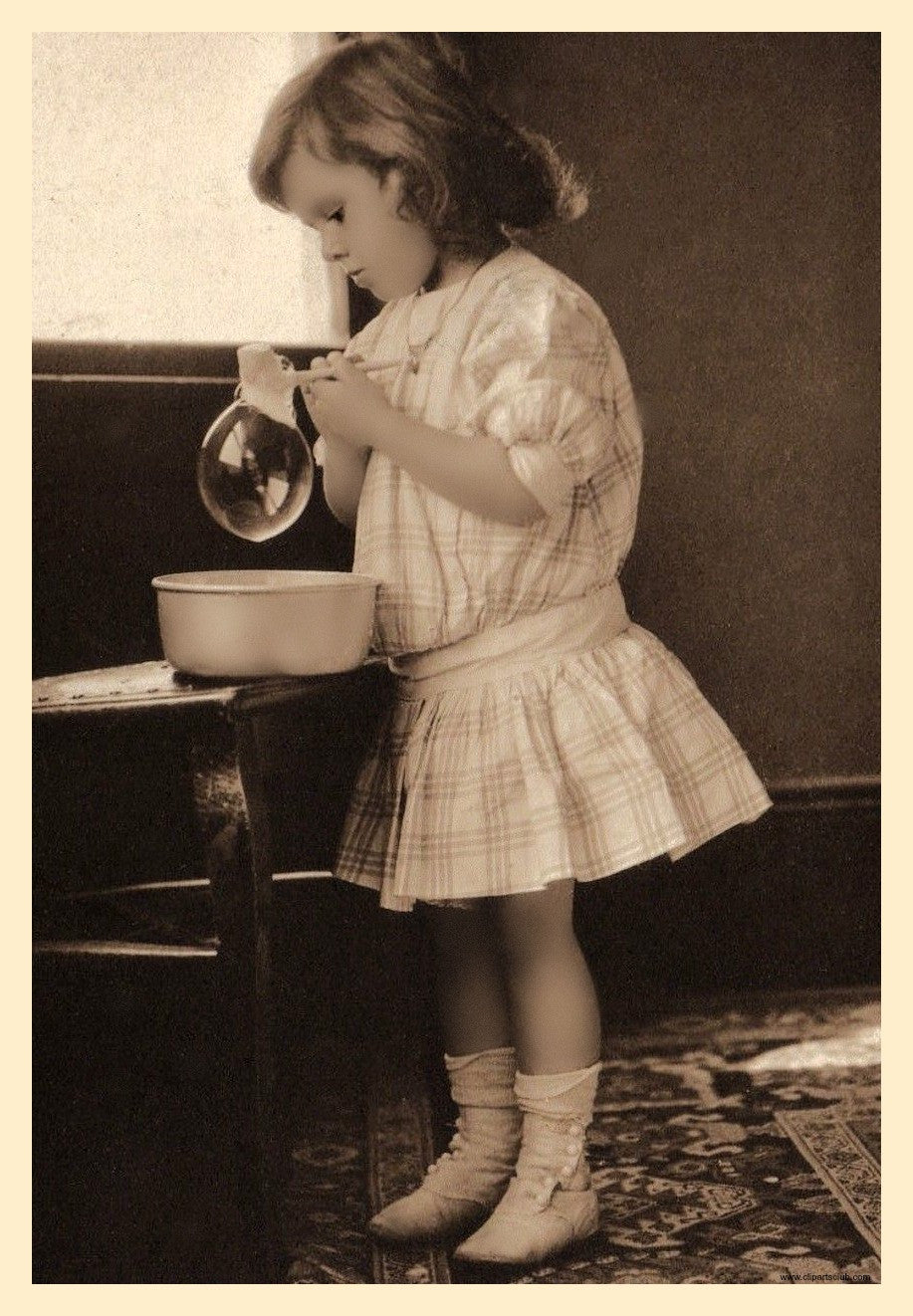 "Big Bubble"  Vintage Photo of Girl & Bubble