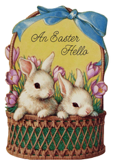 Happy Easter Basket full of Rabbits