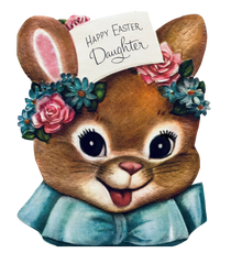 Happy Easter Daughter - Vintage Easter Rabbit - Easter Bunny