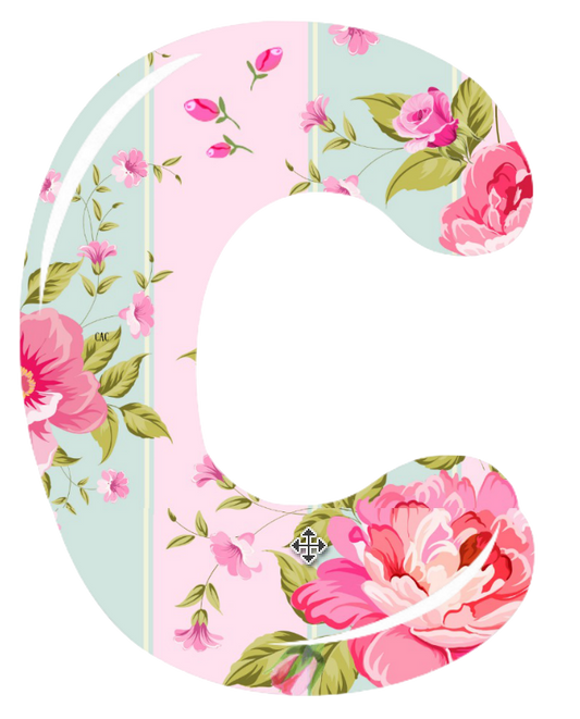 Letter C Beautiful Letter in Deb's Shabby Chic Pink Roses