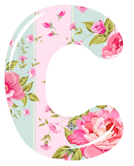 Letter C Beautiful Letter in Deb's Shabby Chic Pink Roses