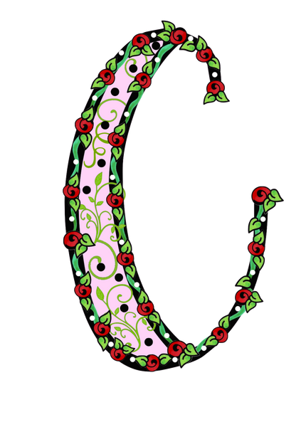 Debs Rose Alphabet Letter C - 12 different colors
