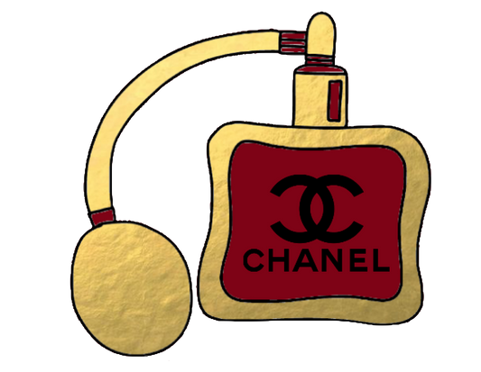 Chanel Perfume Bottle Gold Foil